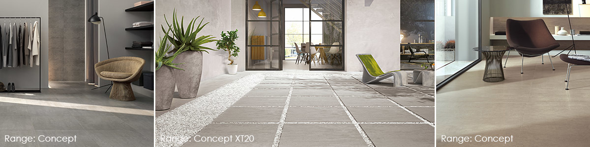 Outdoor Porcelain Range With A Concrete Like Finishes