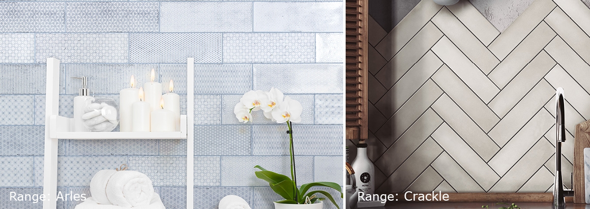 Arles Crackle reactive glazes tile